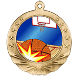 3D Basketball Motion Medal 2 3/4"
