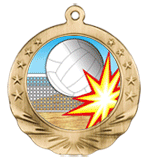 3D Volleyball Motion Medal 2 3/4"