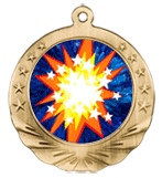3D 2nd Place Motion Medal 2 3/4"