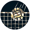 2" Black/Gold VOLLEYBALL Mylar