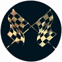2" Black/Gold RACING FLAGS Mylar