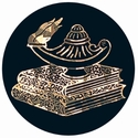 2" Black/Gold LAMP of KNOWLDGE Mylar