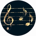 2" Black/Gold MUSIC Mylar