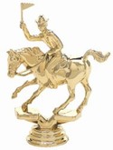 Gold 4 1/2" Flag Race Horse Figure