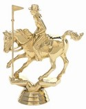 Gold  4 1/2" Pole Bending Female Rider figure
