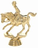 Gold  4 1/2" Cutting Horse Male Rider figure