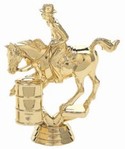 Gold  4 1/2" Barrel Racing Male Rider figure
