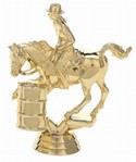 Gold  4 1/2" Barrel Racing Female Rider figure