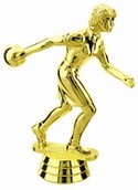 Gold  4-3/4" Female Bowler figure