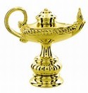 Gold 3 1/4" Lamp of Knowledge Figure