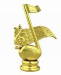 Gold 4 1/2" Music Note Figure