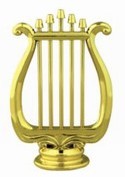 Gold Music Lyre Figure