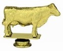 Gold 3-1/2" Hereford Cow Figure