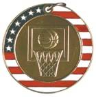 2" Stars & Stripes Medal - Basketball