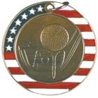2" Stars & Stripes Medal - Golf