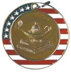 2" Stars & Stripes Medal - Lamp of Knowledge