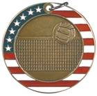 2" Stars & Stripes Medal - Volleyball