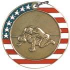 2" Stars & Stripes Medal - Wrestling