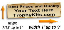 Trophy Plates Up to 1" tall x 9" wide
