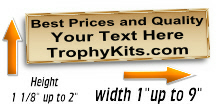 Trophy Plates 1 1/8"-2" tall x up to 9"
