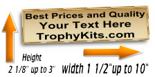 Trophy Plates 2 1/8"-3" x up to 10"