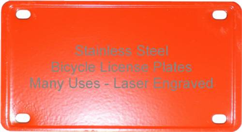 2 1/4" x 4" Orange Laser Engravable Stainless Steel Plate #2