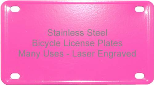 2 1/4" x 4" Pink Laser Engravable Stainless Steel Plate #2