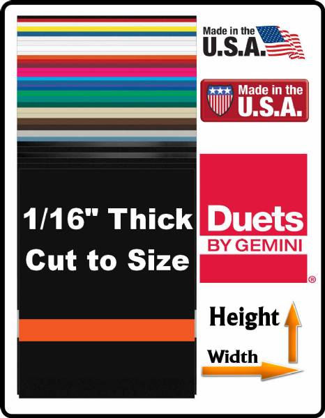 Gemini Duets XT Series Plastic 33 Colors - Blank - Cut to Size