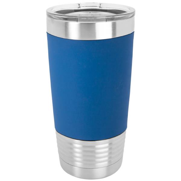 Blue/White 20oz Polar Camel Vacuum Insulated Tumbler with Silicone Grip
