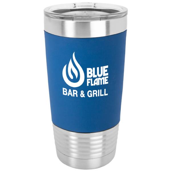 Blue/White 20oz Polar Camel Vacuum Insulated Tumbler with Silicone Grip #2