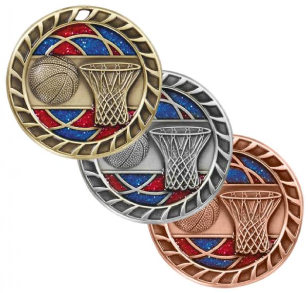 2 1/2" Basketball Glitter Series Award Medal