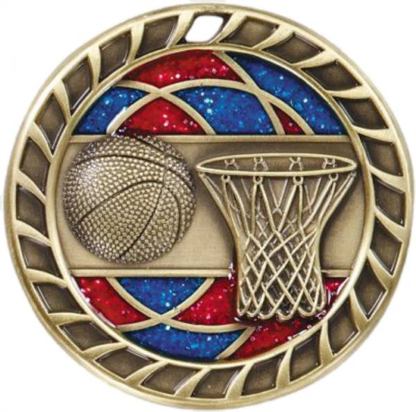 2 1/2" Basketball Glitter Series Award Medal #2