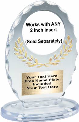Clear / Gold 5 1/4" Standing Oval Trophy