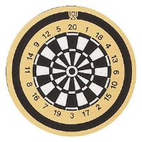 2" Dart Board Gold Mylar Trophy Insert