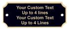 1" x 2 1/2" Black Brass Custom Notched Name Plate with Holes