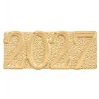 Gold 2027 Lapel Chenille Insignia Pin - Metal