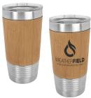Bamboo/Black 20oz Polar Camel Vacuum Insulated Tumbler with Leatherette Grip