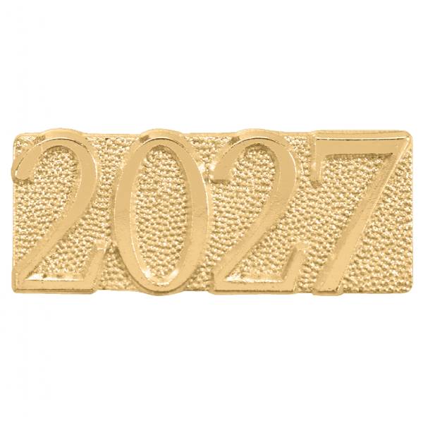 Gold 2027 Lapel Chenille Insignia Pin - Metal