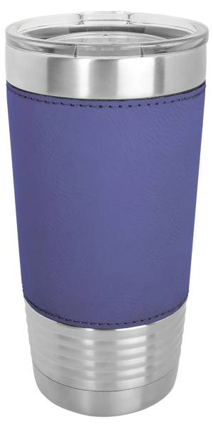 Purple/Black 20oz Polar Camel Vacuum Insulated Tumbler with Leatherette Grip