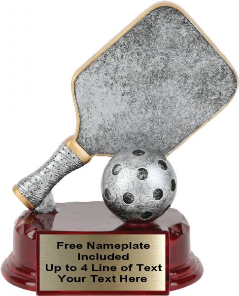 5 1/4" Pickleball Hand Painted Resin Trophy