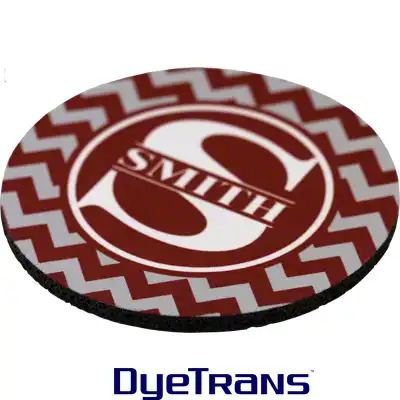 DyeTrans Sublimation Blank Coaster - 4" Round - 5.5mm - Black-Backed