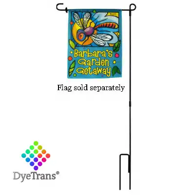 39.25" Garden Flag Hanger Pole -Black Wrought Iron Stake