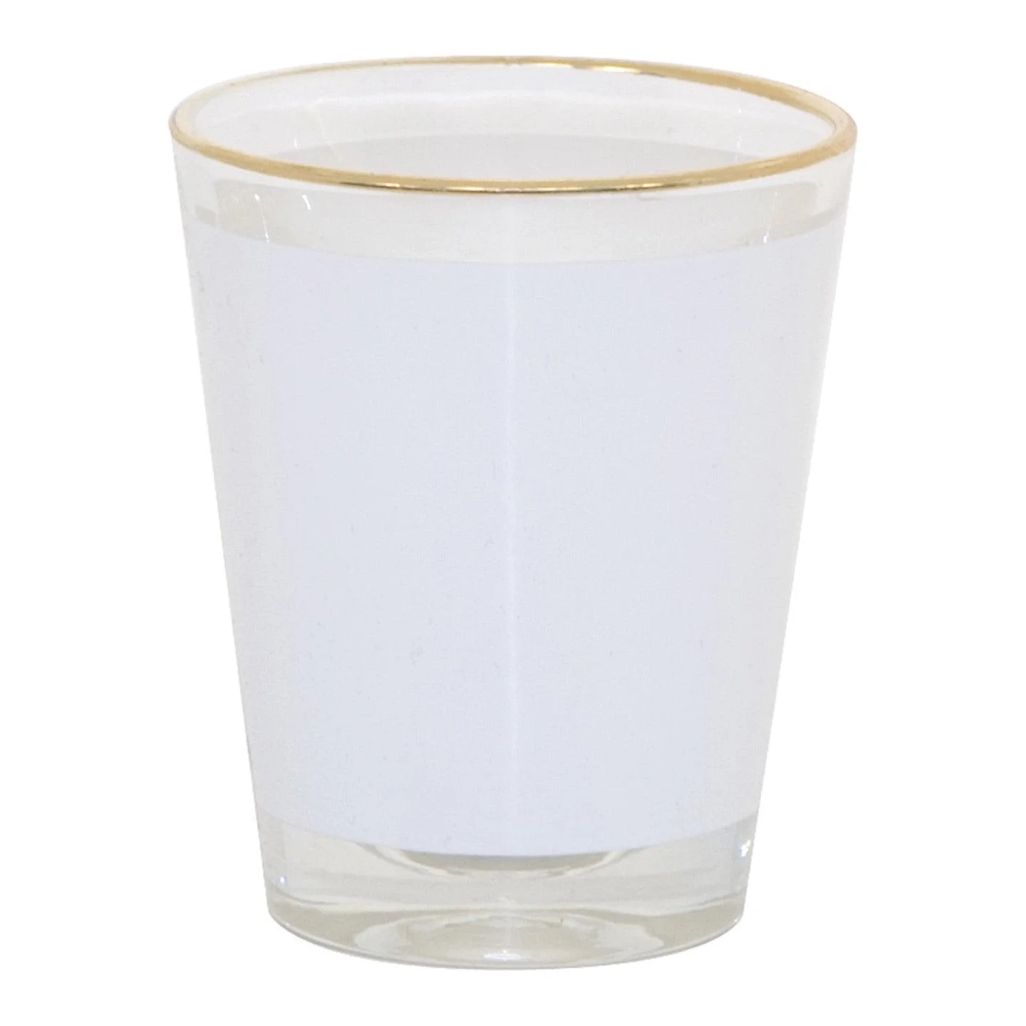 1.5 oz Sublimation Blank Shotglass - Clear with Gold Rim