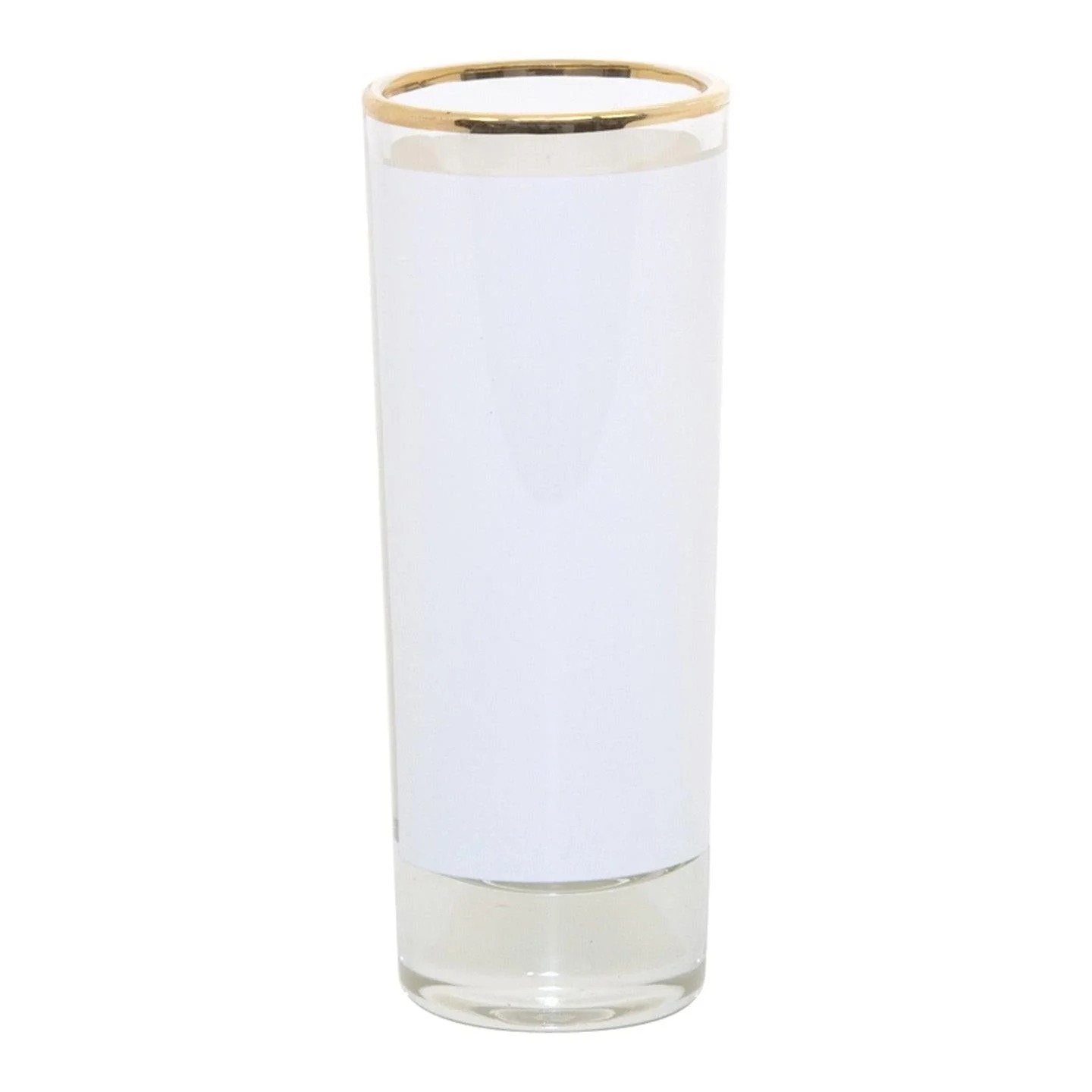 2 oz Sublimation Blank Shot Glass Shooter With Gold Rim