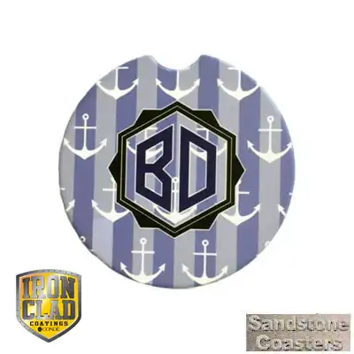 IronClad Sublimation Blank Sandstone Car Coaster - 2.64" - Round w/Divot