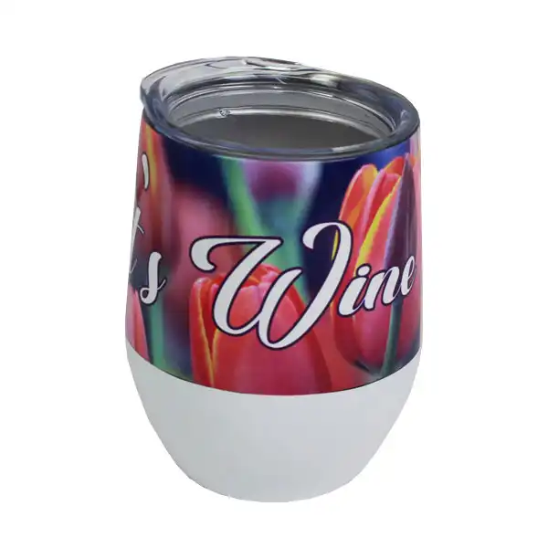 Dyetrans Sublimation Blank Stainless Steel Stemless Wine Tumbler - 12oz - White