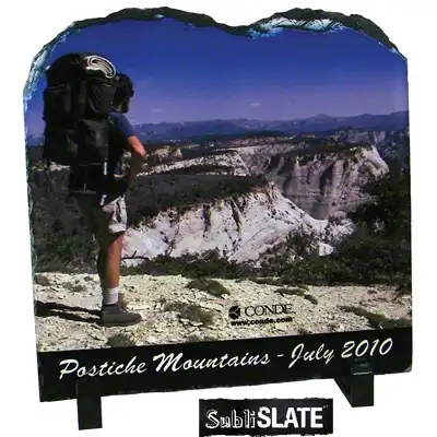 SubliSlate Blank Sublimation Slate Matte Plaque - 7.8" x 7.8" - Tablet w/Feet