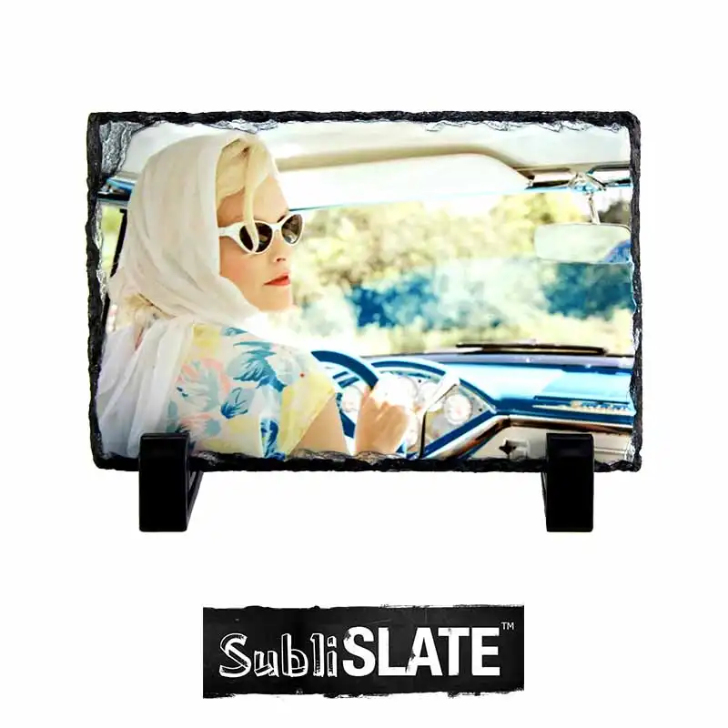 SubliSlate, Blank Sublimation Slate Plaque - 3.94" x 5.91" - Rectangle Matte