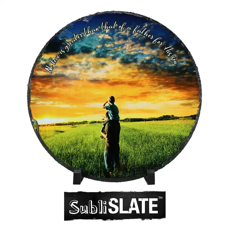 SubliSlate, Blank Sublimation Slate Gloss Plaque - 11.7" Diameter - Gloss Round