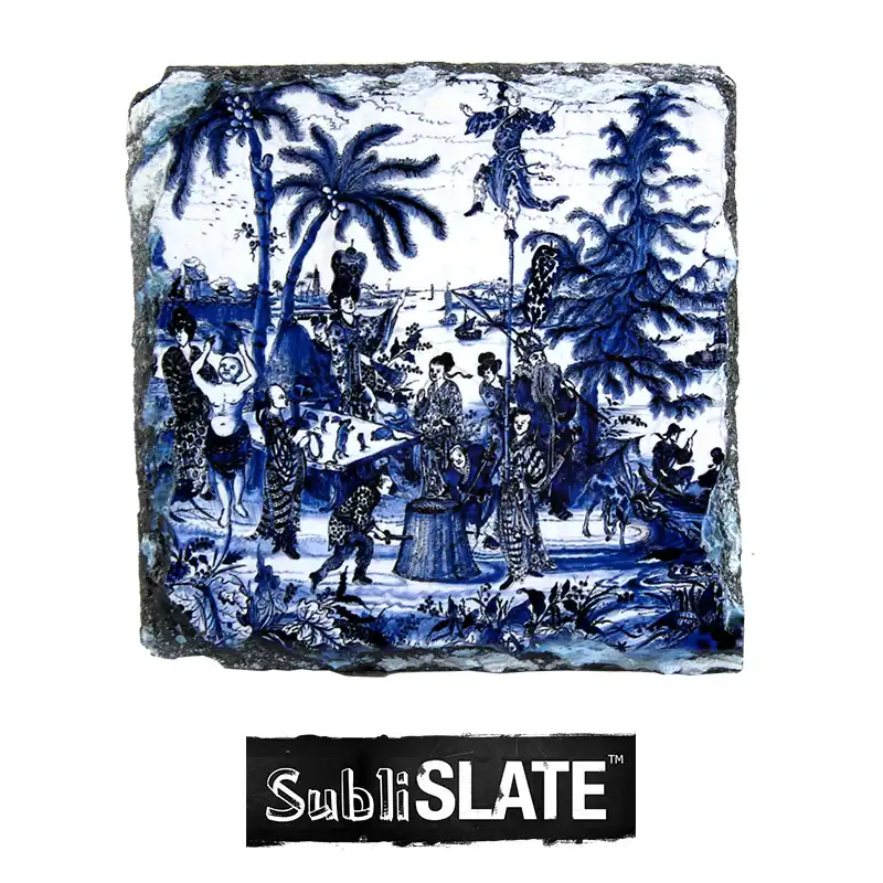 SubliSlate, Blank Sublimation Slate Coaster - 3.9" x 3.9" - Square Gloss